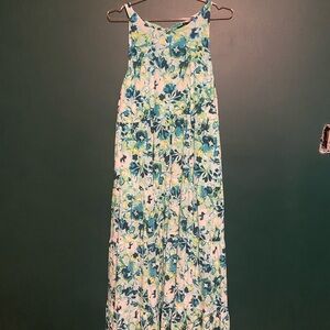 Floral Maxi Dress in Blue and Green